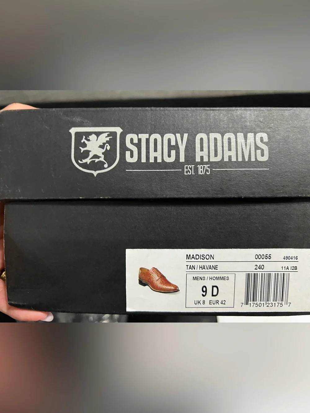 Stacy Adams Brown Croc-Embossed Leather Oxfords